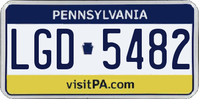 PA license plate LGD5482