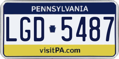 PA license plate LGD5487