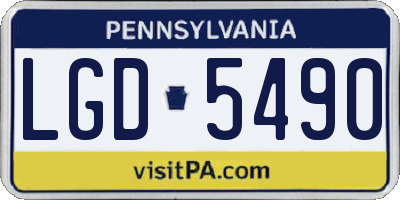 PA license plate LGD5490