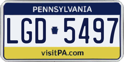 PA license plate LGD5497