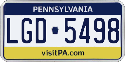 PA license plate LGD5498