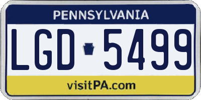 PA license plate LGD5499