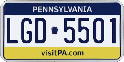 PA license plate LGD5501