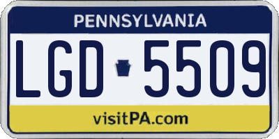 PA license plate LGD5509