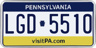 PA license plate LGD5510