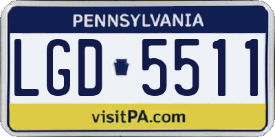 PA license plate LGD5511