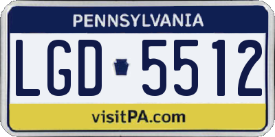 PA license plate LGD5512