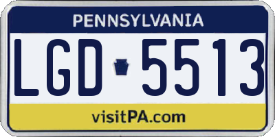 PA license plate LGD5513