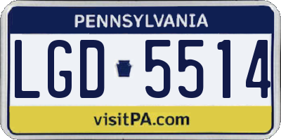 PA license plate LGD5514