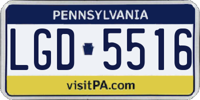 PA license plate LGD5516