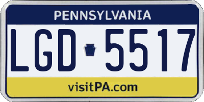 PA license plate LGD5517