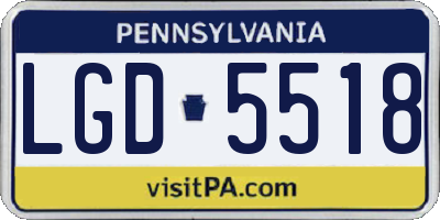 PA license plate LGD5518
