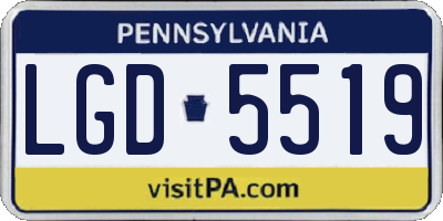 PA license plate LGD5519
