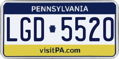 PA license plate LGD5520