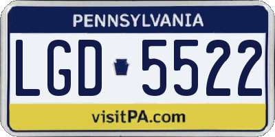 PA license plate LGD5522