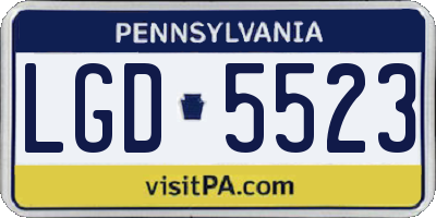 PA license plate LGD5523