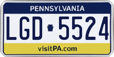 PA license plate LGD5524