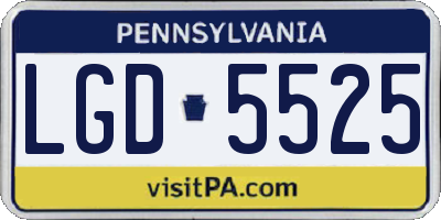 PA license plate LGD5525