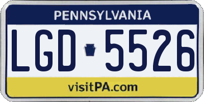 PA license plate LGD5526