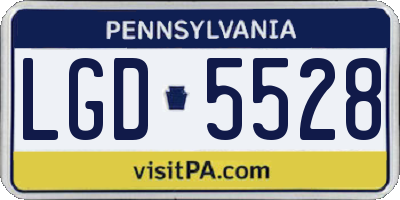 PA license plate LGD5528