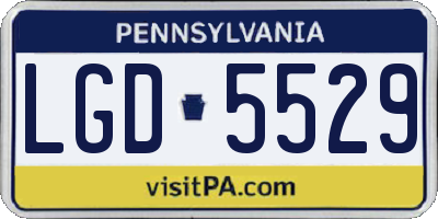 PA license plate LGD5529