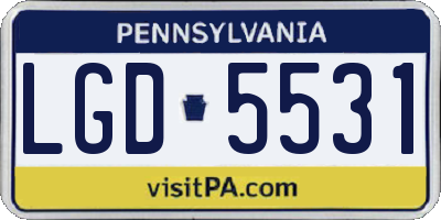 PA license plate LGD5531