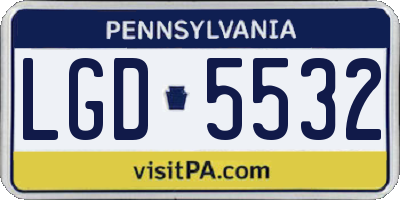 PA license plate LGD5532