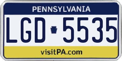PA license plate LGD5535