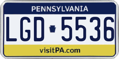 PA license plate LGD5536