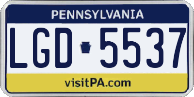 PA license plate LGD5537