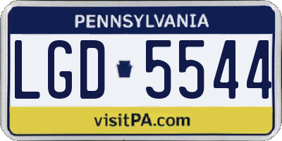 PA license plate LGD5544