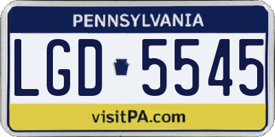 PA license plate LGD5545