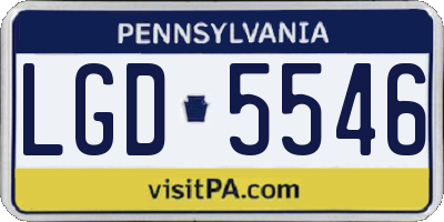 PA license plate LGD5546