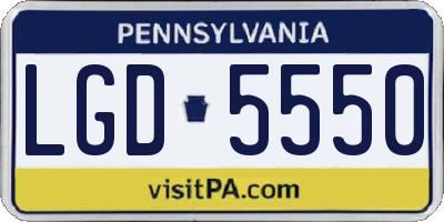 PA license plate LGD5550
