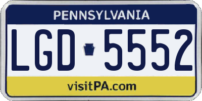 PA license plate LGD5552