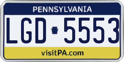 PA license plate LGD5553