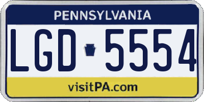 PA license plate LGD5554