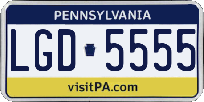 PA license plate LGD5555