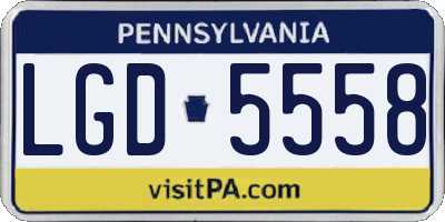 PA license plate LGD5558
