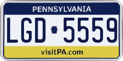 PA license plate LGD5559