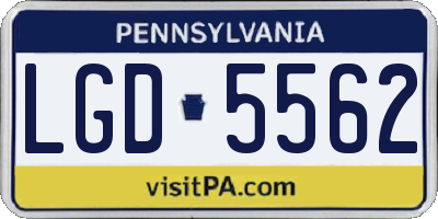 PA license plate LGD5562