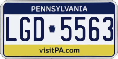 PA license plate LGD5563