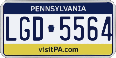 PA license plate LGD5564