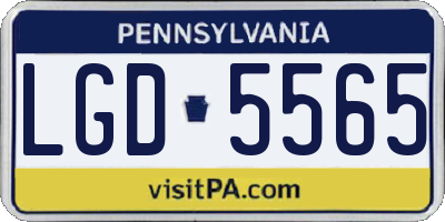PA license plate LGD5565