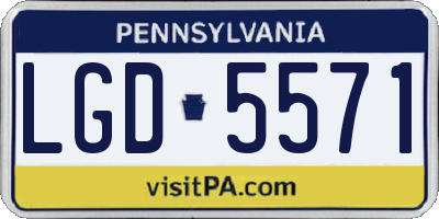 PA license plate LGD5571