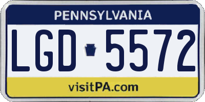 PA license plate LGD5572