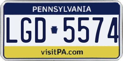 PA license plate LGD5574
