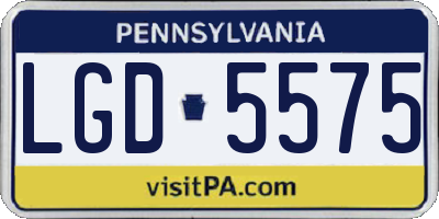PA license plate LGD5575