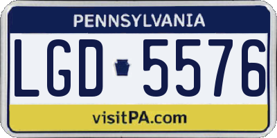 PA license plate LGD5576