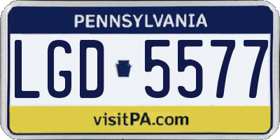PA license plate LGD5577